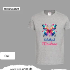 Personalisiertes Shirt SCHULKIND Name personalisiert Bagger Lovely Butterfly 2