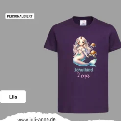 Personalisiertes Shirt SCHULKIND Name personalisiert MERMAID CUTIE 1 Pastell Schildkröten