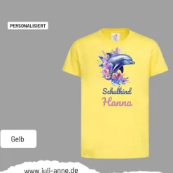 Personalisiertes Shirt SCHULKIND Name personalisiert Aqua Delfin 2