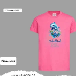 Personalisiertes Shirt SCHULKIND Name personalisiert Bagger AQUA DELFIN 4