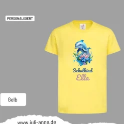 Personalisiertes Shirt SCHULKIND Name personalisiert Bagger AQUA DELFIN 4