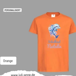 Personalisiertes Shirt SCHULKIND Name personalisiert Aqua Delfin 3