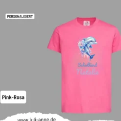 Personalisiertes Shirt SCHULKIND Name personalisiert Aqua Delfin 3