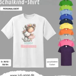 Personalisiertes Shirt SCHULKIND Name personalisiert EINHORN Mädchen 2