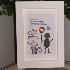 Personalisiertes Steinbild Zahnarzt Ruhestand – Einzigartiges Abschiedsgeschenk & Dekoration, STB-209