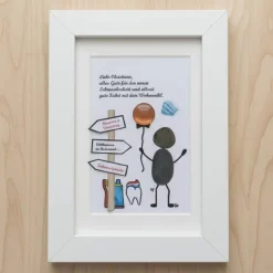 Personalisiertes Steinbild Zahnarzt Ruhestand – Einzigartiges Abschiedsgeschenk & Dekoration, STB-209