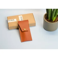 Personalisiertes Stiftetui aus Leder. Bleistifthalter aus Leder mit Gravur. Leder Stifthülle. Monogram Stifteetui. Gravu