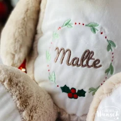 Personalisiertes Stofftier mit Tasche | Rentier Kuscheltier mit Namen | Weihnachtsgeschenk für Kinder | Geschenk zu Weih