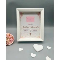 Personalisiertes Taufgeschenk Wanddeko | Custom Wandbild Kinderzimmer | Geldgeschenk zur Taufe  | Wunscherfüller Taufe