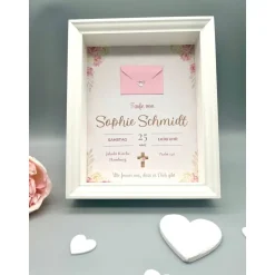 Personalisiertes Taufgeschenk Wanddeko | Custom Wandbild Kinderzimmer | Geldgeschenk zur Taufe  | Wunscherfüller Taufe