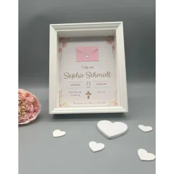 Personalisiertes Taufgeschenk Wanddeko | Custom Wandbild Kinderzimmer | Geldgeschenk zur Taufe  | Wunscherfüller Taufe