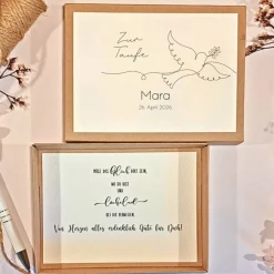 Personalisiertes Taufgeschenk – Geschenkbox mit Name & Datum | Handgefertigtes Geldgeschenk zur Taufe