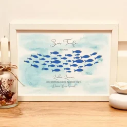 Personalisiertes Taufgeschenk für Jungen und Mädchen | Geldgeschenk im Bilderrahmen zur Taufe für´s Patenkind