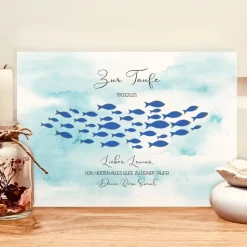 Personalisiertes Taufgeschenk für Jungen und Mädchen | Geldgeschenk im Bilderrahmen zur Taufe für´s Patenkind