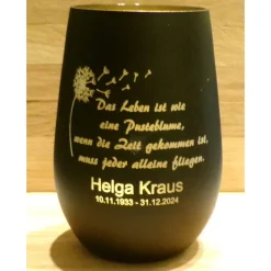 Personalisiertes Trauerlicht Windlicht – Gravur