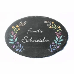 Personalisiertes Türschild Familie Schiefer – Exklusives Hochzeitsgeschenk, handgefertigt & wetterfest