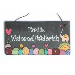 Personalisiertes Türschild aus Schiefer – Handgemachtes Haustürschild mit Name für Familien, persönliches Geschenk