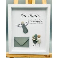 Personalisiertes und einzigartiges Taufgeschenk, Geldgeschenk Taufe, personalisiertes Geschenk Wanddeko, Wandbild Taufe