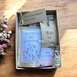Personalisiertes und handgemachtes Muttertagsgeschenk, Geschenk zum Muttertag personalisiert, Geschenkbox, Geschenkidee