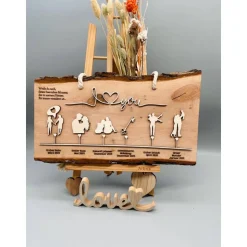 Personalisiertes Valentinstagsgeschenk – Einzigartige Liebesgeschichte auf Holz – Geschenk Hochzeitstag & Jahrestag