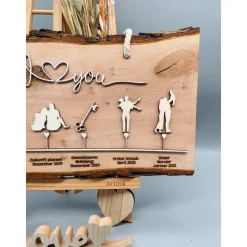 Personalisiertes Valentinstagsgeschenk – Einzigartige Liebesgeschichte auf Holz – Geschenk Hochzeitstag & Jahrestag