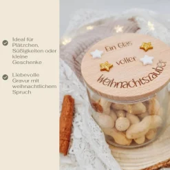 Personalisiertes Vorratsglas Weihnachten Sternchen