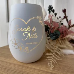 Personalisiertes Windlicht | Hochzeit | Hochzeitstag | Gravur | Kristallglas | Erinnerungslicht | Vase | Hochzeitsgesche