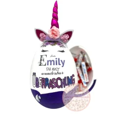 Personalisiertes XXL Überraschungsei mit Einhorn Motiv üei Geschenk Geschenke