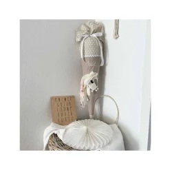 Pferde Schultüte in beige, Zuckertüte mit Pferd, mit Namen bestickt, Schultüte Stoff für Mädchen, passend für 70 cm Papp