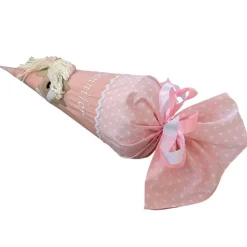 Pferde Schultüte in rosa, Zuckertüte mit Pferd, mit Namen bestickt, Schultüte Stoff für Mädchen, passend für 70 cm Papp