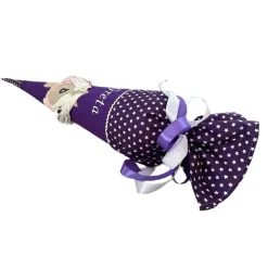 Pferde Schultüte lila, Zuckertüte mit Namen bestickt, Mädchen Schultüte mit Pferd