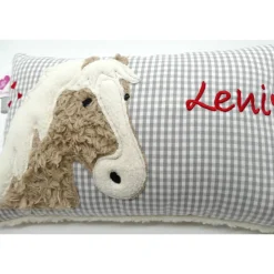 Pferdekissen Namenskissen Taufkissen Kuschelkissen Kindergartenkissen Geburtsgeschenk Pferd Pferdchen Pony