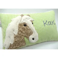 Pferdekissen Namenskissen Taufkissen Kuschelkissen Kindergartenkissen Geburtsgeschenk Pferd Pferdchen Pony
