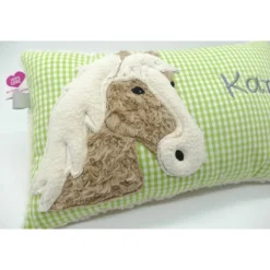 Pferdekissen Namenskissen Taufkissen Kuschelkissen Kindergartenkissen Geburtsgeschenk Pferd Pferdchen Pony