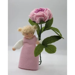 Pfingstrose - Jahreszeitentisch - Waldorf Art -handgefertigte Blumenkinder - einzigartige Blumenkinder - Art.Nr.FR2