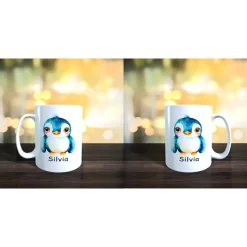 Pinguin Tasse personalisiert mit Namen Pinguine Namenstasse Geschenk aus Keramik Kind