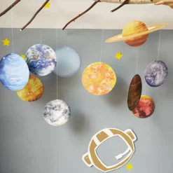 Planetenmobile Aquarell-Sonnensystem Dekoration