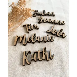 Platzkarten Tischkarten Namen aus echtem Eichenholzfurnier