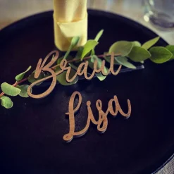 Platzkärtchen/Tischkarten aus Holz Hochzeit, Feier, Taufe personalisiert in verschiedenen Farben