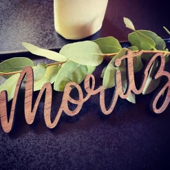 Platzkärtchen/Tischkarten aus Holz Hochzeit, Feier, Taufe personalisiert in verschiedenen Farben