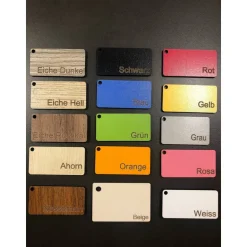 Platzkärtchen/Tischkarten aus Holz Hochzeit, Feier, Taufe personalisiert in verschiedenen Farben