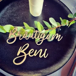 Platzkärtchen/Tischkarten aus Holz Hochzeit, Feier, Taufe personalisiert in verschiedenen Farben