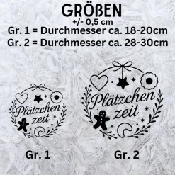 Plätzchenzeit Aufkleber Fensterbild für die Weihnachtsbäckerei