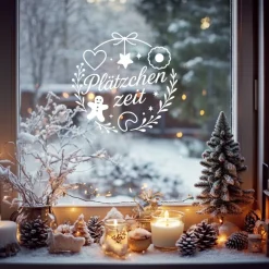 Plätzchenzeit Aufkleber Fensterbild für die Weihnachtsbäckerei