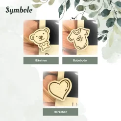 Polaroid Holzrahmen Schwangerschaft verkünden mit Gravur, nachhaltig gelasert, 12 x 9 cm