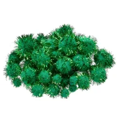 Pompons Glitter grün 40 Stück