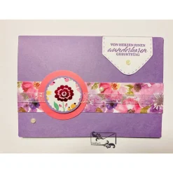 PopUp Geldkarte Gutscheinkarte - Geburtstagskarte besondere Form mit Grußtext Handarbeit mit Stampin'up