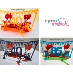 Pop-up Karte zum Geburtstag – Zahl wählbar – personalisierbar & handgemacht