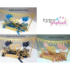 Pop-up Karte zum Geburtstag – Zahl wählbar – personalisierbar & handgemacht