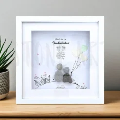 Porzellanhochzeit, Geschenk, Steinbild Porzellanhochzeit , handgemachtes Unikat zum 20. Hochzeitstag